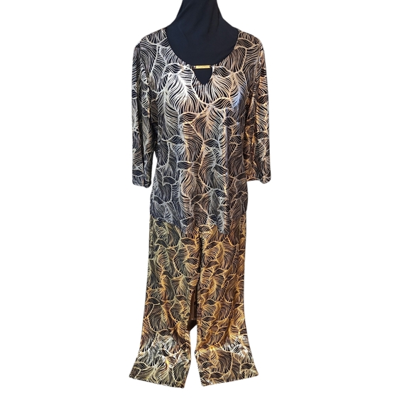 Masseys Abstract Print 2-piece Romper XL Metallic Material Very Unique! - Picture 13 of 15